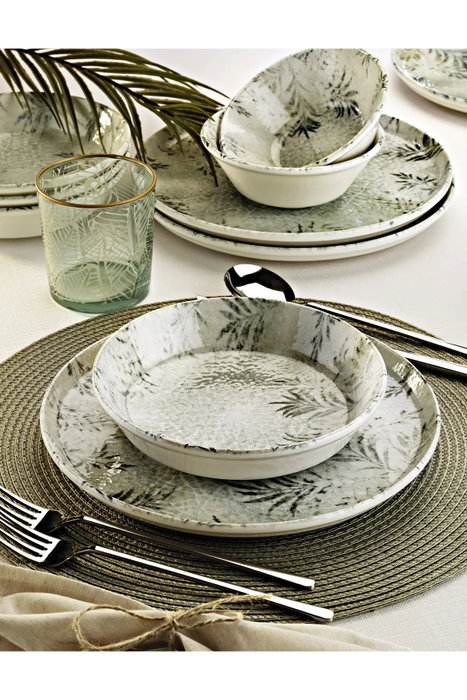 Hermia Vajilla de Porcelana 12 Piezas MCH-06-12-PRC Blanca y Antracita